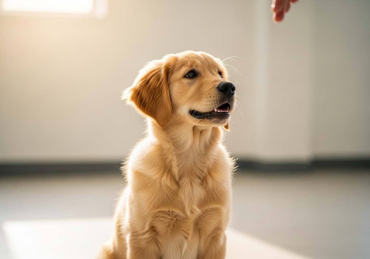 Puppy in training class